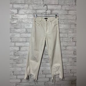 7 For All Mankind cropped straight leg with chewed hem